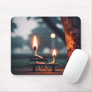 Far och Son Matchsticks på en bench Musmatta