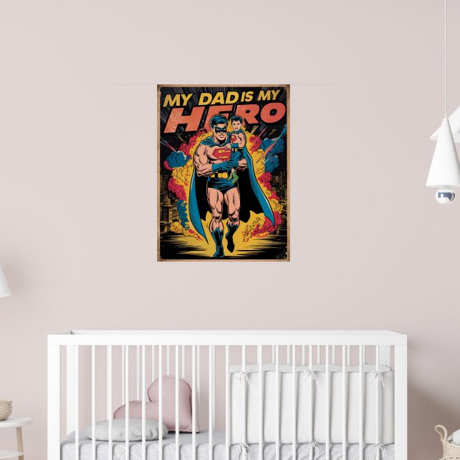 Far och son Min Pappa är min Hero Poster (Barnkammare 2)