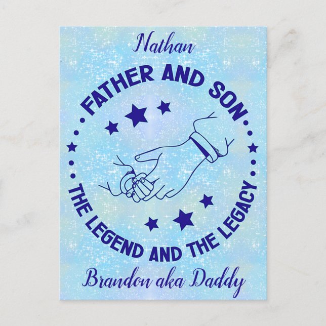 Far och Son Personligen Legend and Legacy Vykort (Framsida)