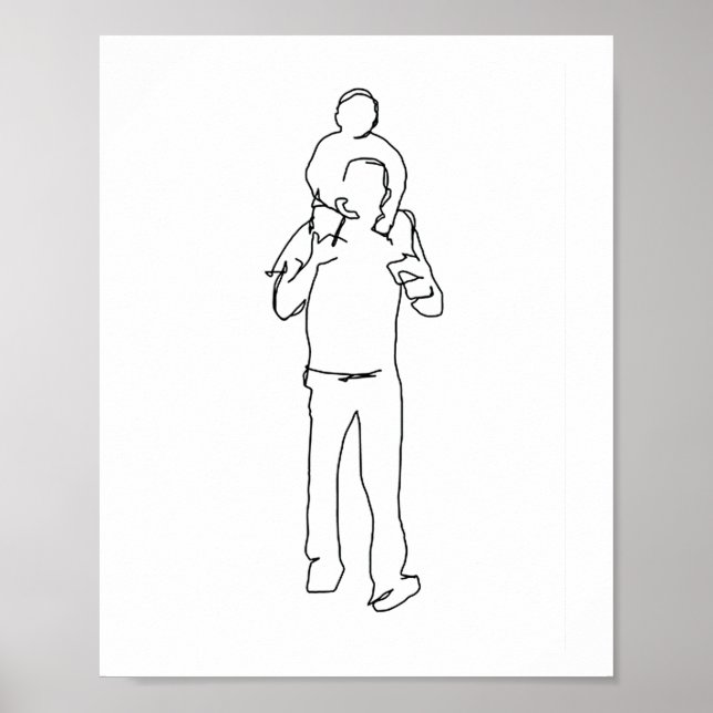 Far och Son Print, Far-presenter från Son, Fathe Poster (Framsidan)