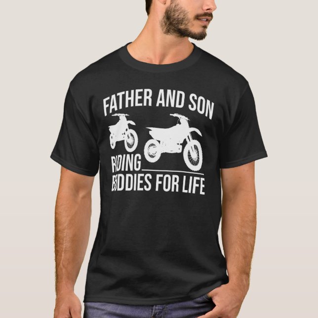 Far och Son Riding Buddies for Life Motocross B T Shirt (Framsida)