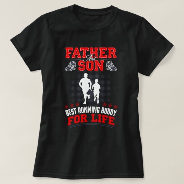 Far och son Running kompis T Shirt (Design framsida)