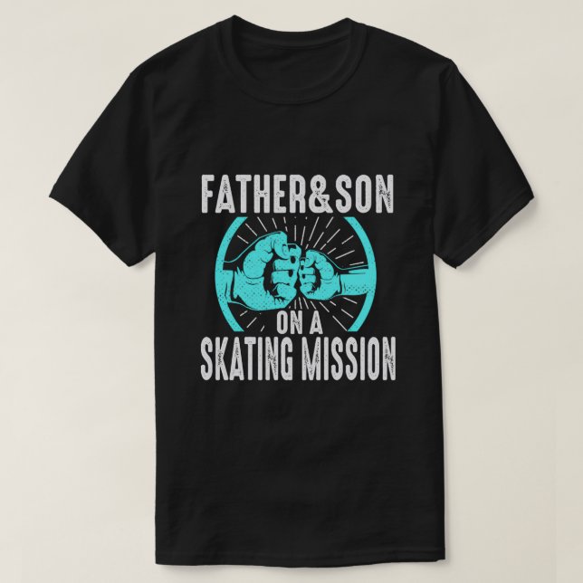 Far och Son Skateboard Skater Pappa Gift T Shirt (Design framsida)
