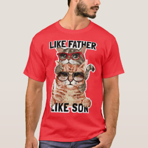 Far och son slogan med kattfamilj i sunglasse t shirt