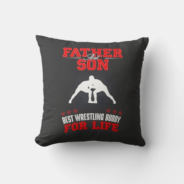 Far och son Wrestling kompis Kudde (Framsida)