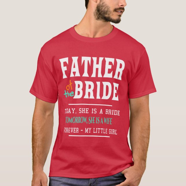Far Ofhe Bride lustig T Shirt (Framsida)