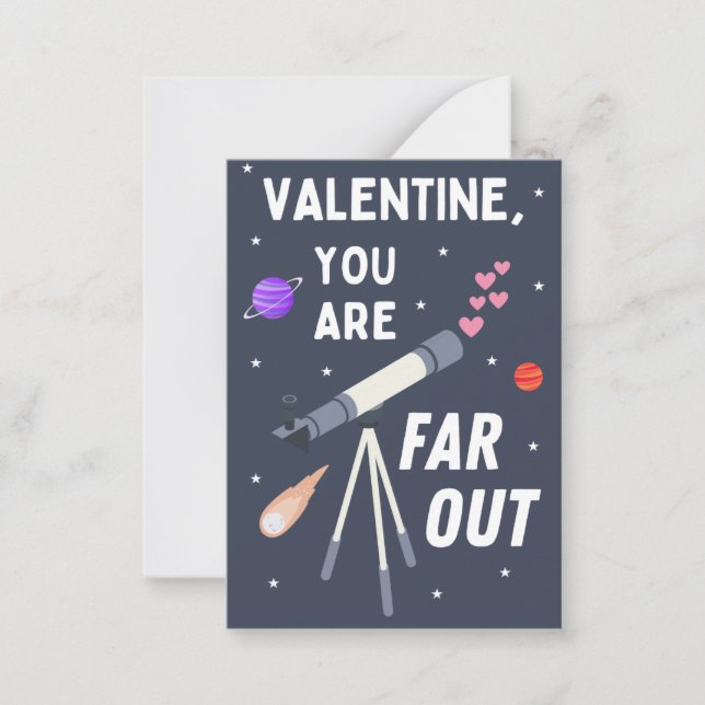 Far Out Classroom Valentine Day Anteckningskort (Framsida)