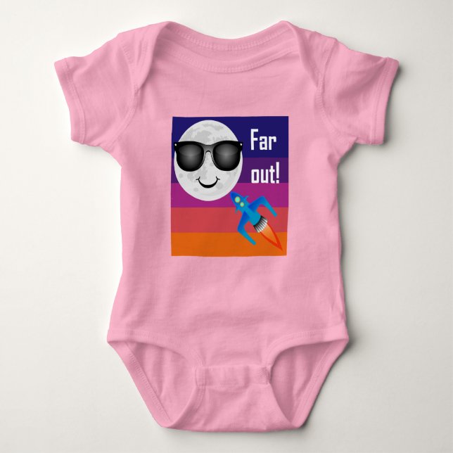 Far Out Design - Baby Jersey Kroppsstrumpa T Shirt (Framsida)