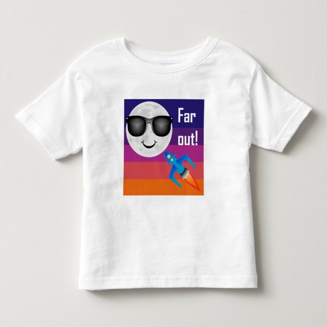 Far Out Design - Småbarnsfinstickad T-Shirt (Framsida)