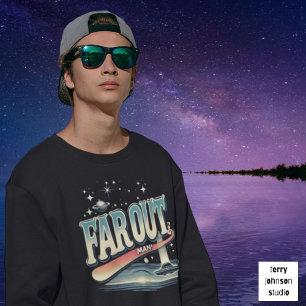 Far Out Man Retro 60's Slogan Personlig Lång Ärmad Tröja