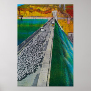 Får över den storslagna Coulee fördämningen Poster