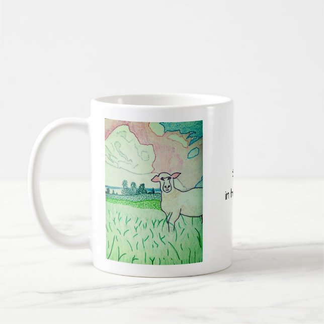 Får på bete  kaffemugg (Vänster)