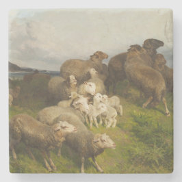Får på en äng (av August Friedrich Schenck) Stenunderlägg