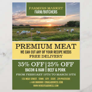 Får på fältet, bonde & slaktare reklam reklamblad