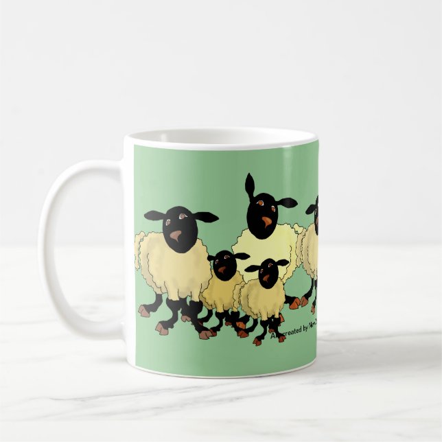 Får på muggen kaffemugg (Vänster)