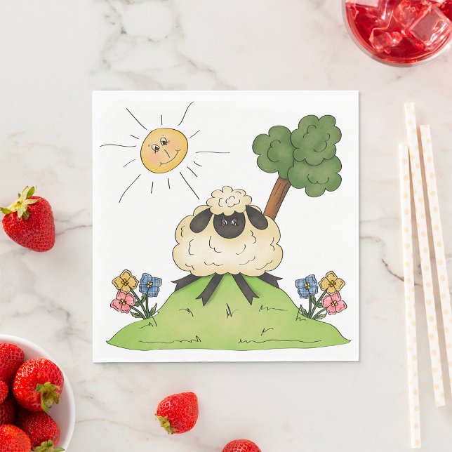 Får på Pappra servetter i Backe (Skapare uppladdad)