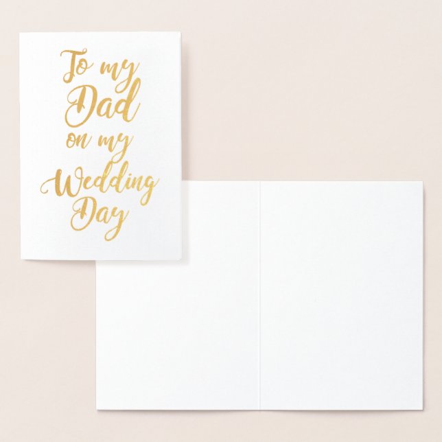 Far Pappa i Bride eller Groom Bröllop Tack Folierat Kort (Display)
