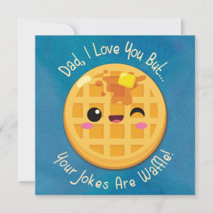 Far Pappa skämt är Waffle Funny födelsedagskort Kort
