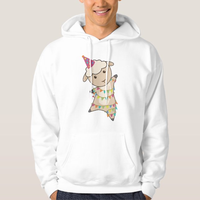 Får Pentant Garland Party Får Svetta djur Hoodie (Framsida)