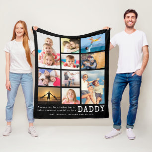 Far Personlig Pappa Quote 10 Photo Collage Fleecefilt