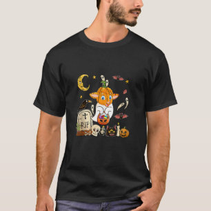 Får Pumpkin Ansikte som Boo Ghost Halloween Costum T Shirt