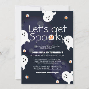 Får Roligten Halloween Birthday Kids Party Inbjudningar