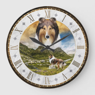 Får Samlare Sable Rough Collie Hund, Roman Dial - Stor Klocka