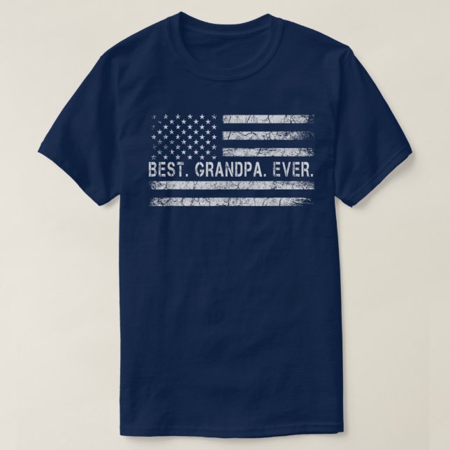 Far say Best Grandpa nånsin med US American Fl T Shirt (Design framsida)