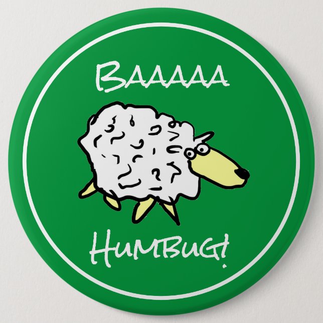 Får Says Baaaa Humbug - jul Knapp (Framsida)