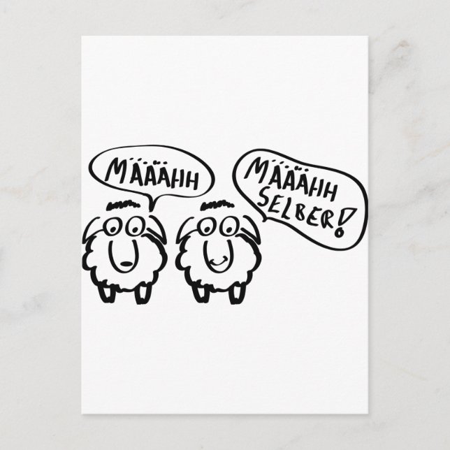 Får schafe määhh määhh selber! vykort (Framsida)