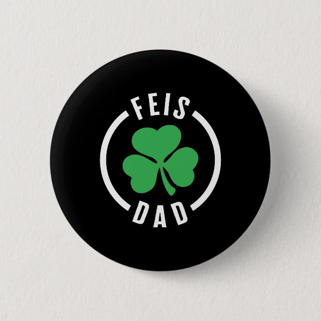 Far Shirt, Feis Pappa Tre Löv Klöver Lucky Knapp (Framsida)