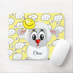 Får Sol molnar Gult Mouse Pad! Muspets Musmatta