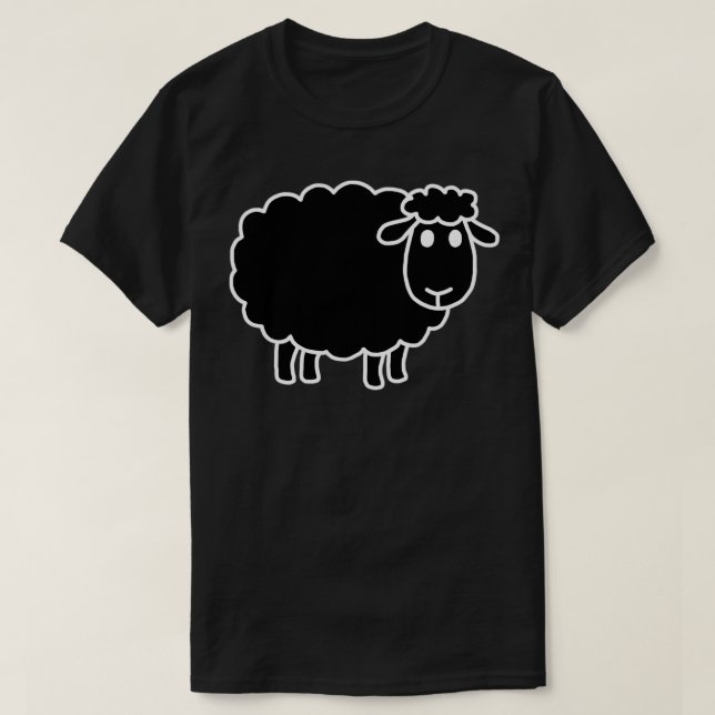Får som är svart, roligt, skämt, sarkastiskt t shirt (Design framsida)