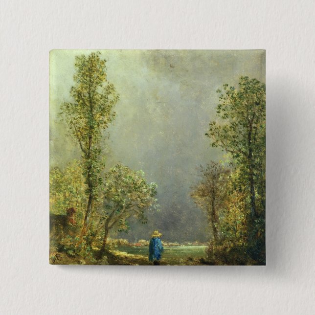 Får som håller ögonen på en storm knapp (Framsida)