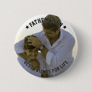 Far & Son Anpassningsbar Photo Best Friend Fars da Knapp