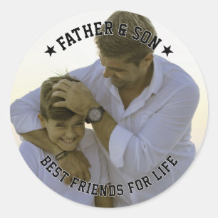 Far & Son Anpassningsbar Photo Best Friend Fars da Runt Klistermärke