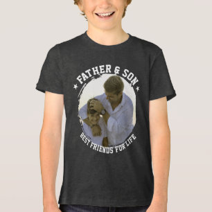 Far & Son Anpassningsbar Photo Best Friend Fars da T Shirt