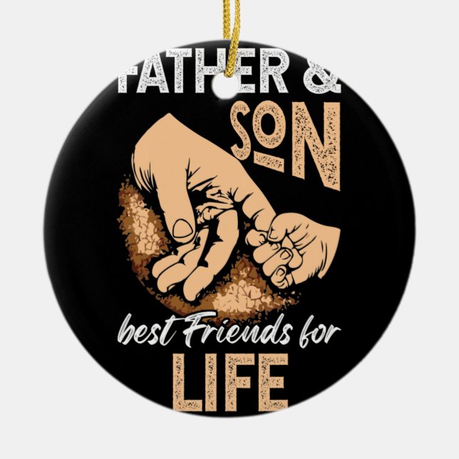 Far & Son Best Friends for Life Fars dag Julgransprydnad Keramik (Framsidan)