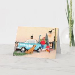 Far/Son-bindningstid - vinterbilsscen Kort