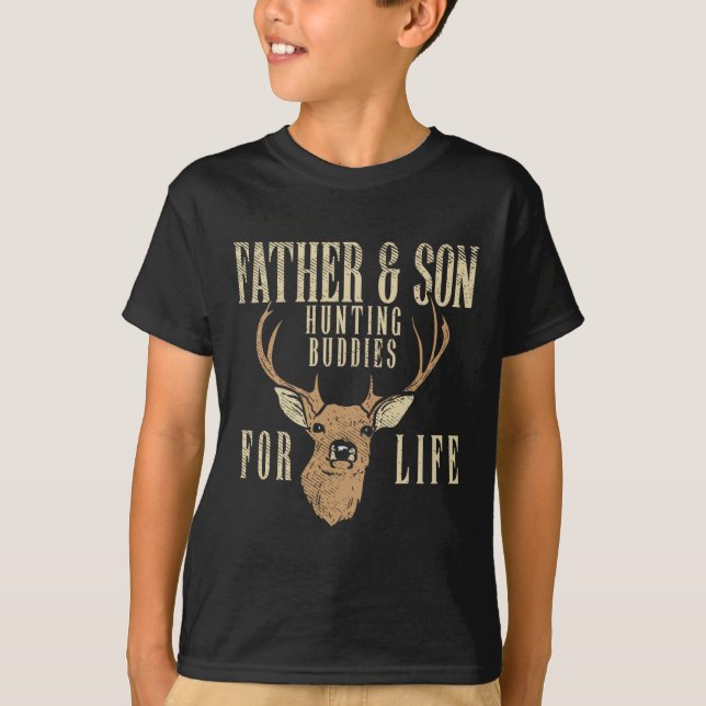 Far Son Hunting Buddies Matching Hunter Pappa Mana T Shirt (Framsida)