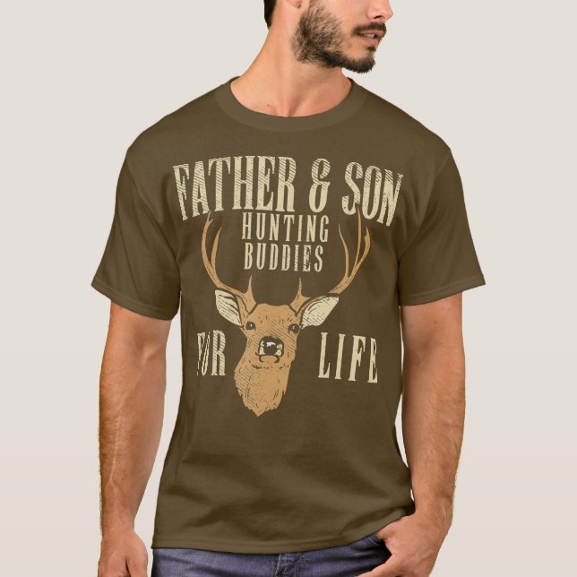 Far Son Hunting Buddies Matching Hunter Pappa T Shirt (Framsida)