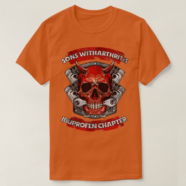 Far Sons med artrit Ibuprofen Kapitel Motor T Shirt (Design framsida)