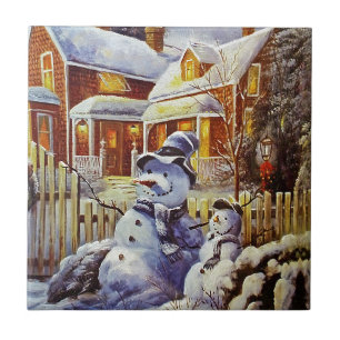 Far- & Sonsnögubbe Kakelplatta