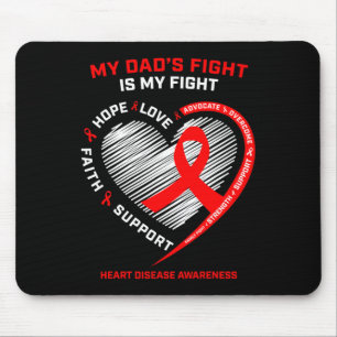 Far stöder min Pappa Bära Red Heart Disease Medvet Musmatta