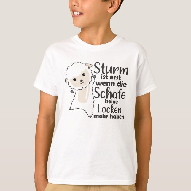 Får Storm Norra Tysklanda Nordsjön Kusten T Shirt (Framsida)