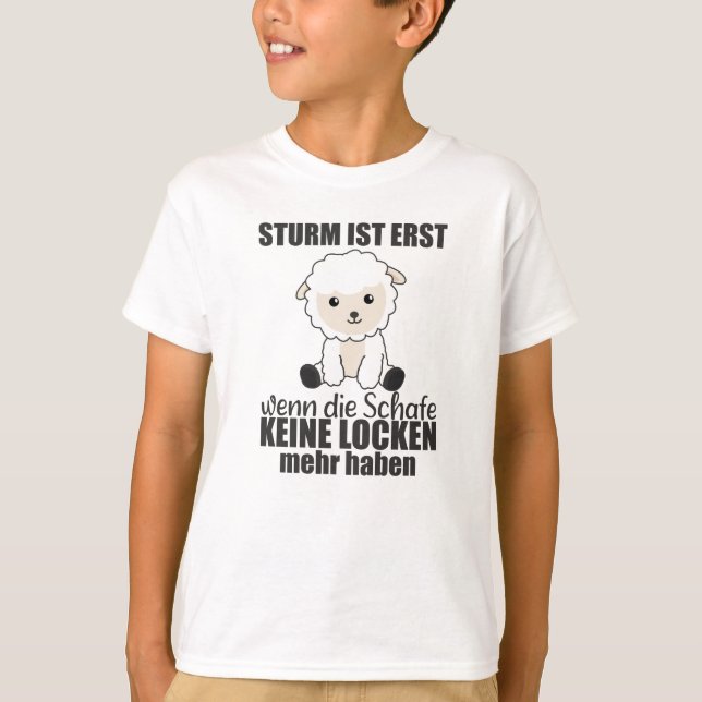 Får Storm Norra Tysklanda Nordsjön Kusten T Shirt (Framsida)