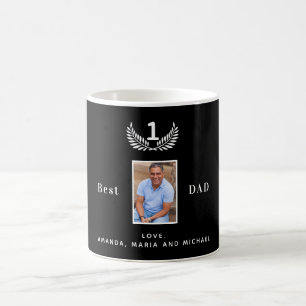 Far svartvit namn-foto kaffemugg