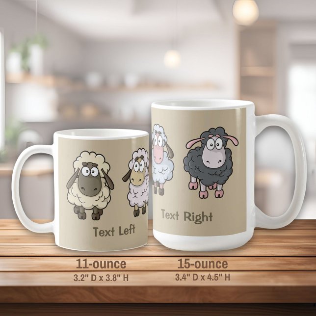 Får Tecknad Beige Kaffemugg (Skapare uppladdad)