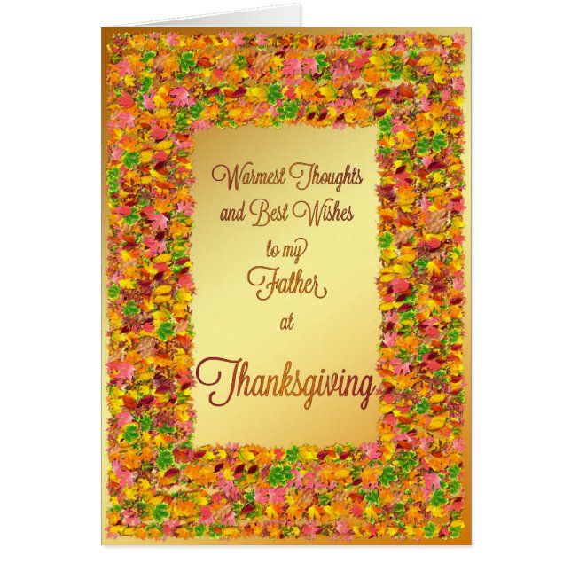 Far, Thanksgiving, höst löv Hälsningskort (Framsidan)