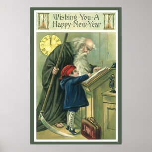 Far-tid som önskar dig en Gott nytt år Poster